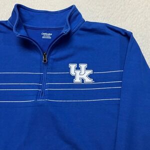Captivating Quarter Zip Mens XL Blue Kentucky Wildcats Pullover Stripe Details